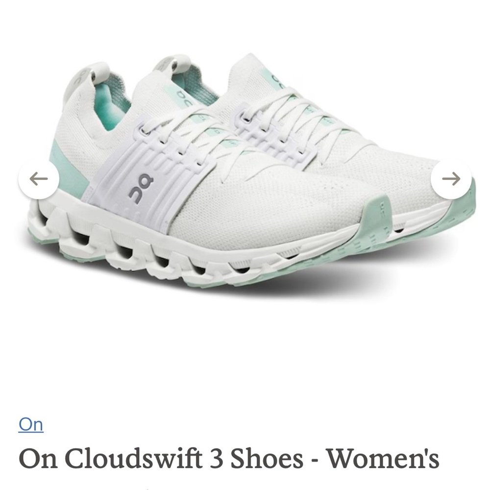 On Cloudswift 3 Shoes Ivory/Creek Size 7 White/Mint Green